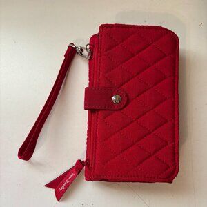 Vera Bradley Red Rose Print Wristlet Wallet
